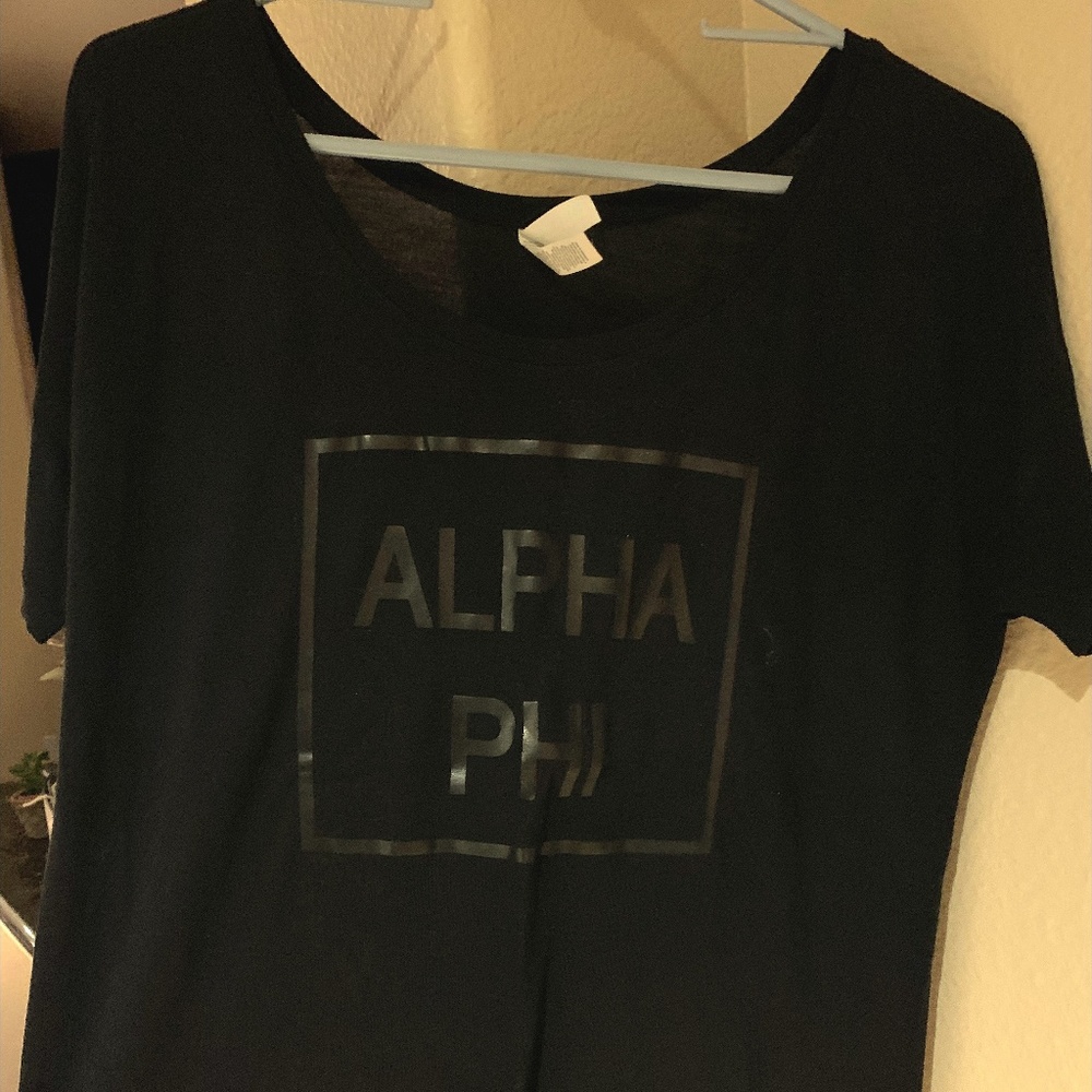 Alpha Phi Black on Black T-Shirt
